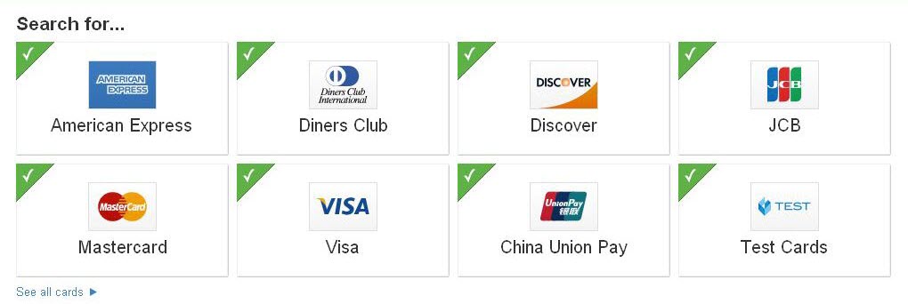 Card Recon dashboard displaying different credit card types such as American Express, Mastercard and Visa.