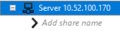 Add share name to scan specific share on Windows share server in the Network Storage tab.