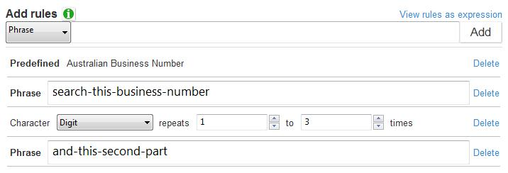 Example of top to bottom resolve rules for custom data type visual editor.