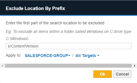 Set up the global filter to exclude specific Objects from Salesforce Targets