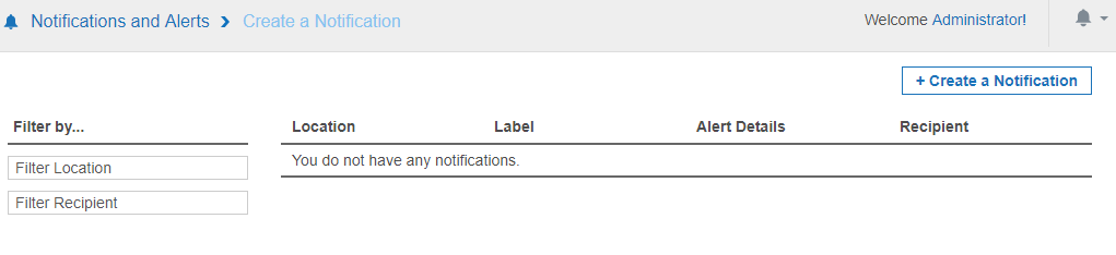 Notifications and Alerts page to filter, create and delete notifications and alerts for events in Enterprise Recon 2.0.