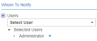 Send alert or email notifications to specific users when selected events are triggered for a scan schedule.