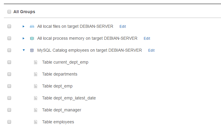 Select Target locations to scan in Enterprise Recon 2.11.1.