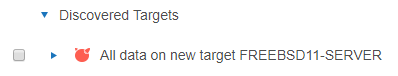 New Target "FREEBSD11-SERVER" under Discovered Targets in the Select Locations page.