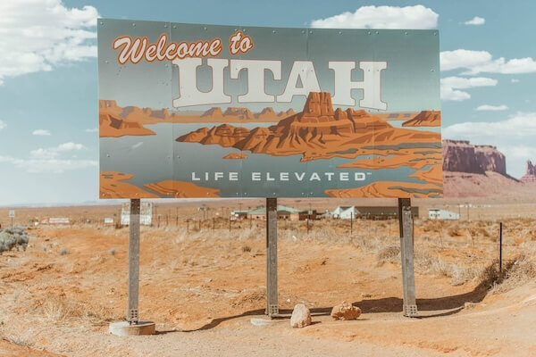 Welcome to Utah sign representing Utah Consumer Privacy Act